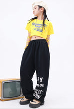 #H472 Girls Hip Hop Bandage T-shirt - Street Dance Crop Top- Baggy Pants