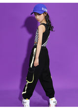 HH7192 NEW!! Hip Hop Dance Costume -Girls Yellow Crop Tops Black Cargo Pants