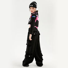 #H470 Girls Hip Hop Cool Short Baseball Style Jacket -Street Dance Baggy Cargo Pants