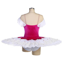 #TT555 Rose Red Velvet Bodice -Pre-Professional Performance Tutu- White Tulle