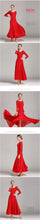 #B22008 Woman Long Sleeve Waltz Tango Ballroom Dress