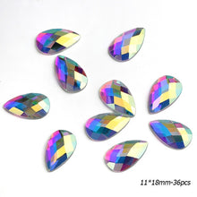 #202 AA Crystal AB Navette /Drop Non hotfix Flatback Rhinestones