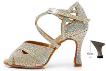 #B0033 Latin Ballroom Salsa Glitter Dance Shoes