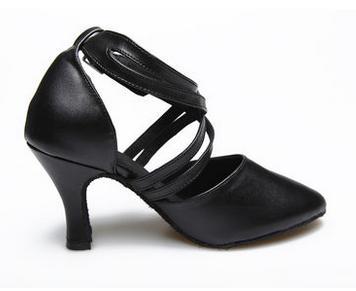 Black Leather Closed Ballroom Shoe