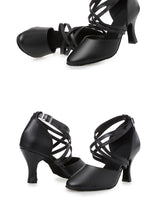 #B2288 Women's Genuine leather Black Latin / Modern Closed Toe Dance Shoes