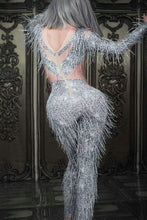 #D411 Lady GaGa-Beyonce-Brittany -Sparkly Rhinestone Fringed Festival Costume