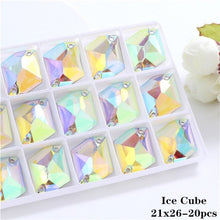 #R222  Resin Crystal AB Flatback Sew On Shapes-  Clothing Accessories Shoes and Craft