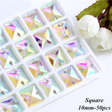 #R222  Resin Crystal AB Flatback Sew On Shapes-  Clothing Accessories Shoes and Craft