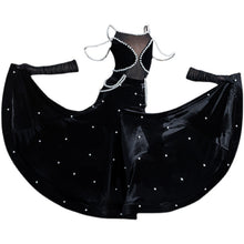 #DN221 Girls Modern 2 Piece Costume-Velvet & Pearl-  Performance Ballroom Dress