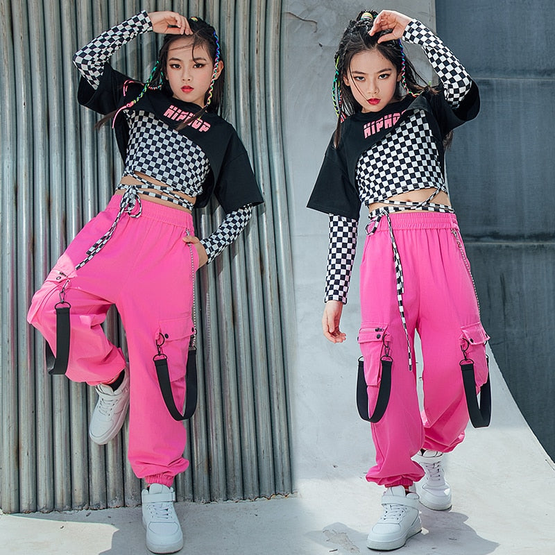 Dance Suit Hiphop Performance Outfit Rave Wear New Girls Hip Hop Clothes  Denim Tops Pants Jazz Dance Costume Kids Street - AliExpress