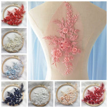 Obsessions 3D Embroidery Lace Flower Applique Pearl Beaded Tulle