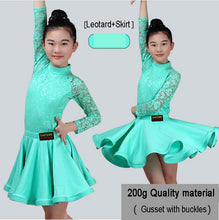 #2295 Girls Latin Dance Ballroom Salsa Tango Leotard And Skirt