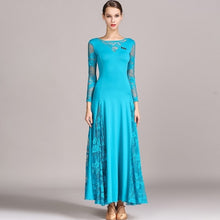 #B22008 Woman Long Sleeve Waltz Tango Ballroom Dress