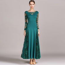 #B22008 Woman Long Sleeve Waltz Tango Ballroom Dress